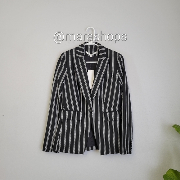 Veronica Beard Petra Striped Twill Blazer - Picture 3 of 7